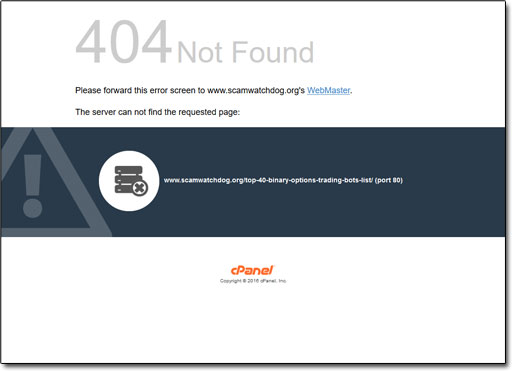 Scam Watchdog Not Found Error Message