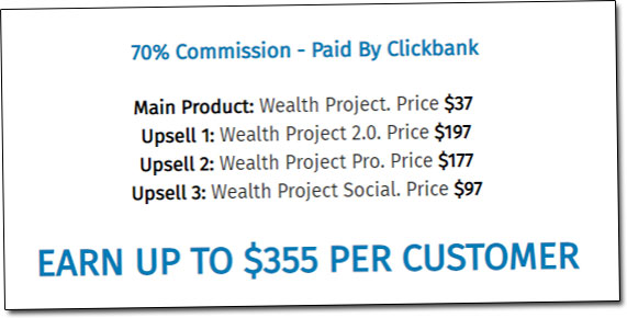 Wealth Project Upsells