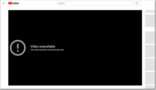 YouTube Video Removed