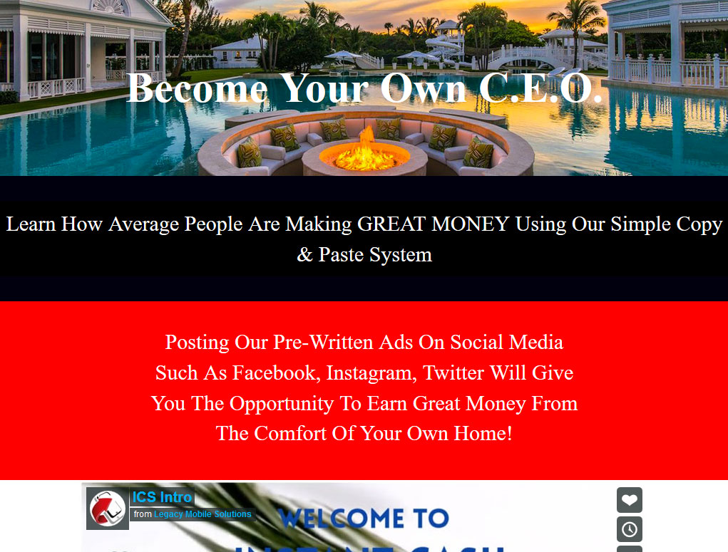 Instant Cash Solution System Website Screenshot
