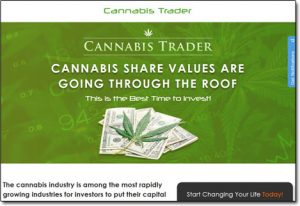 Cannabis Trader App Website Screenshot