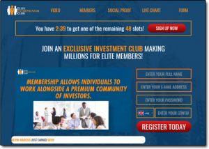 Elite Entrepreneur Club Software Website Screenshot
