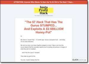Insta Profit Hack System Website Screenshot