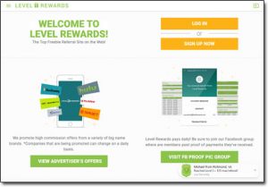 Level Rewards Website Screenshot