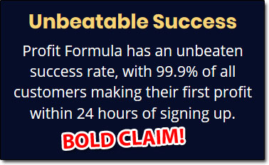 Claim Made By The Profit Formula Website