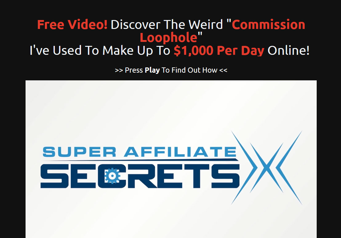 Super Affiliate Secrets X Website Screenshot