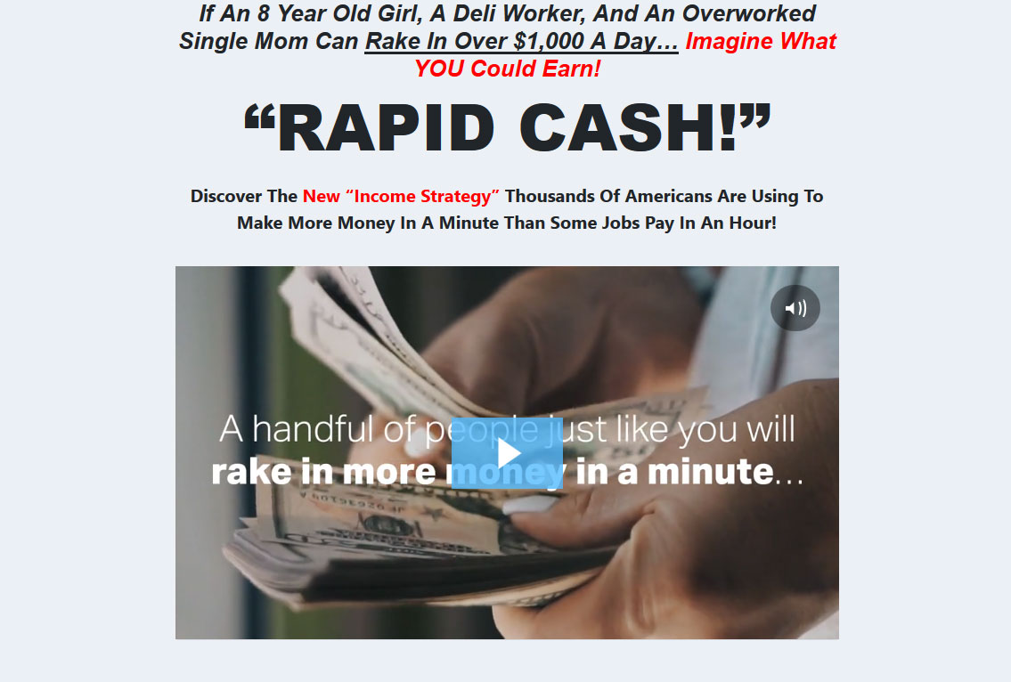 Amazing Rapid Cash System Website Screenshot