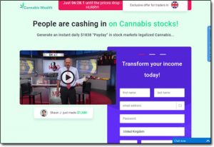 Cannabis Wealth System Website Screenshot