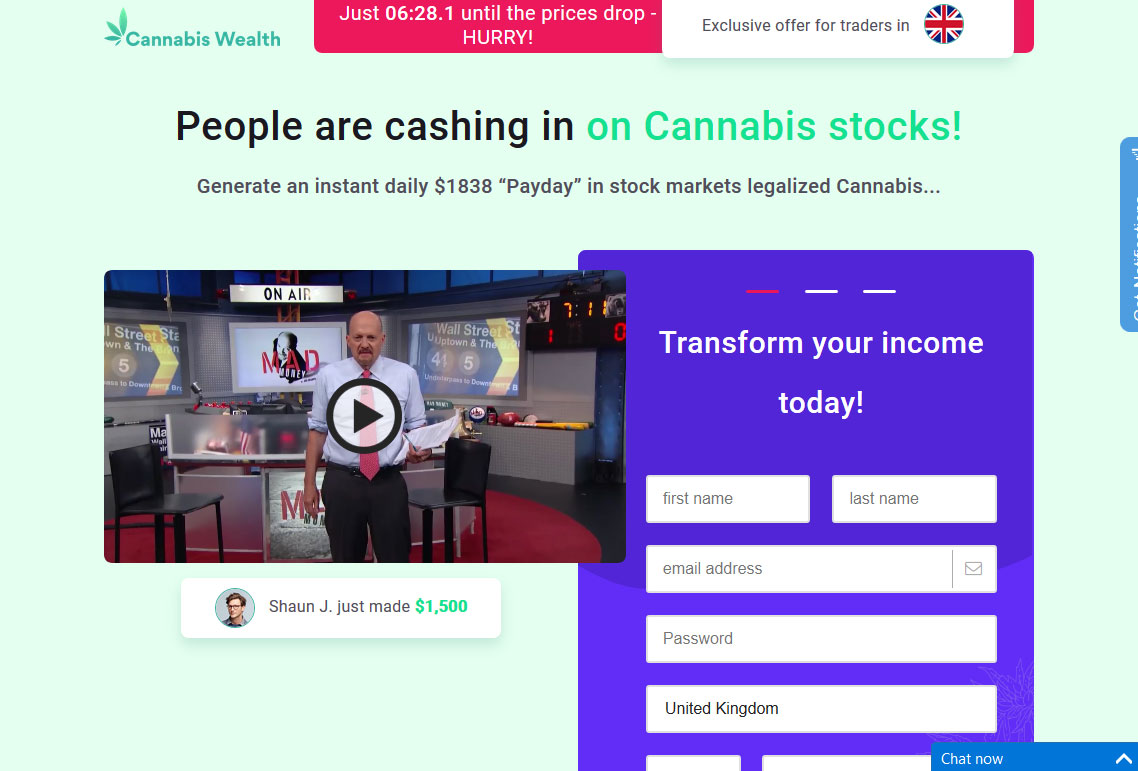 The Cannabis Wealth System Website Screenshot