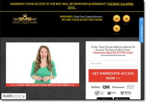 Secret Millionaire Bot System Website Screenshot