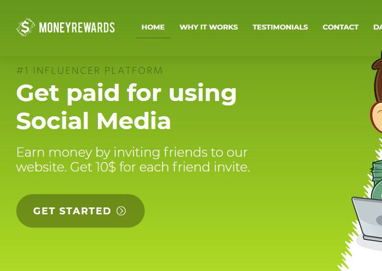 Money Rewards Website Screenshot