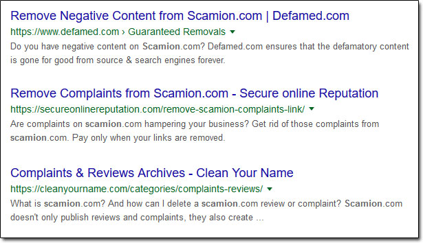 Scamion Complaints Removal