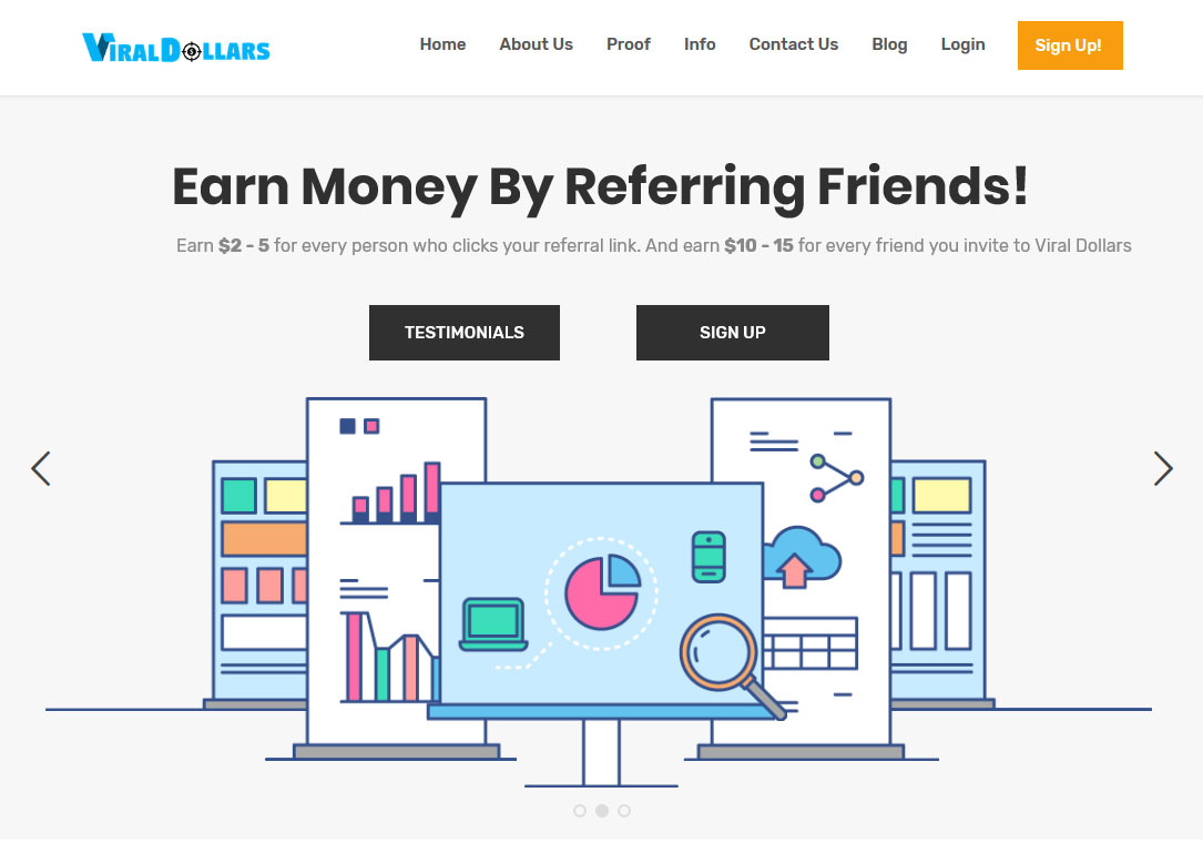 Viral Dollars Website Screenshot