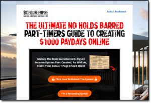 Six Figure Empire System Website Screenshot