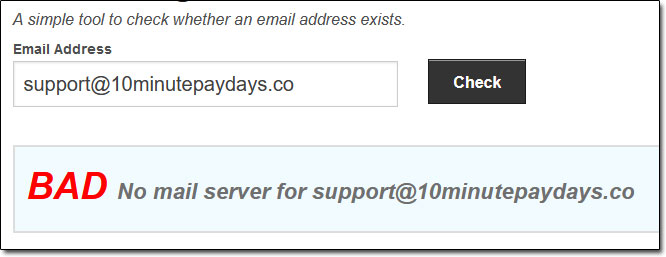 10 Minute Paydays Support Email