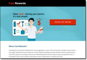 Fast Rewards Website Screenshot