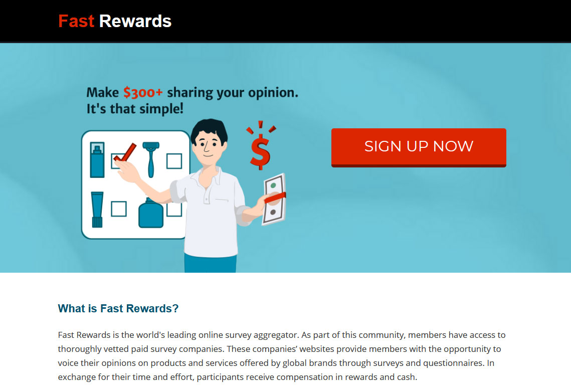 Fast Rewards Website Screenshot