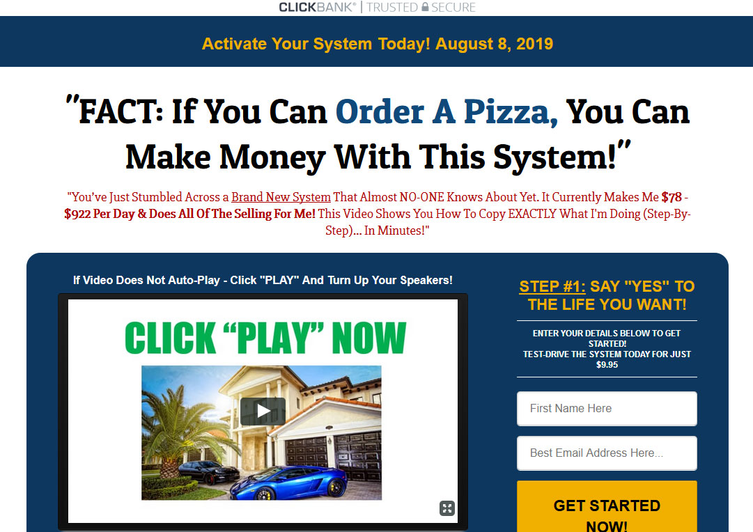 12 Minute Affiliate System Website Screenshot
