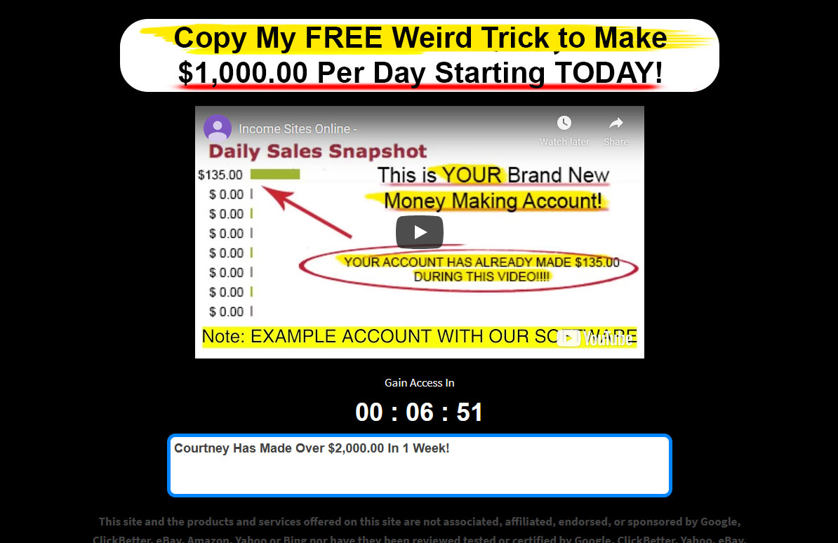 Income Sites Online Website Screenshot