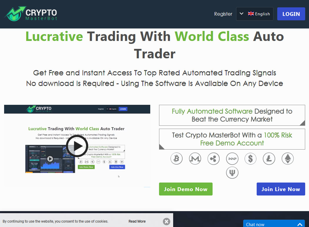 Crypto MasterBot Website Screenshot