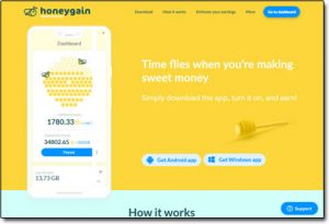 HoneyGain App Website Screenshot