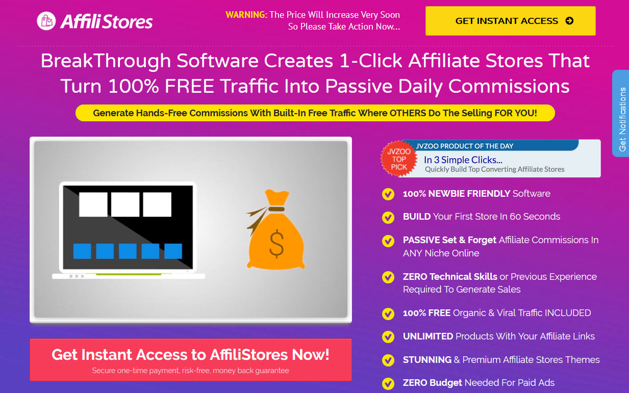 AffiliStores Website Screenshot