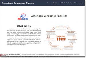 American Consumer Panels Website Screenshot