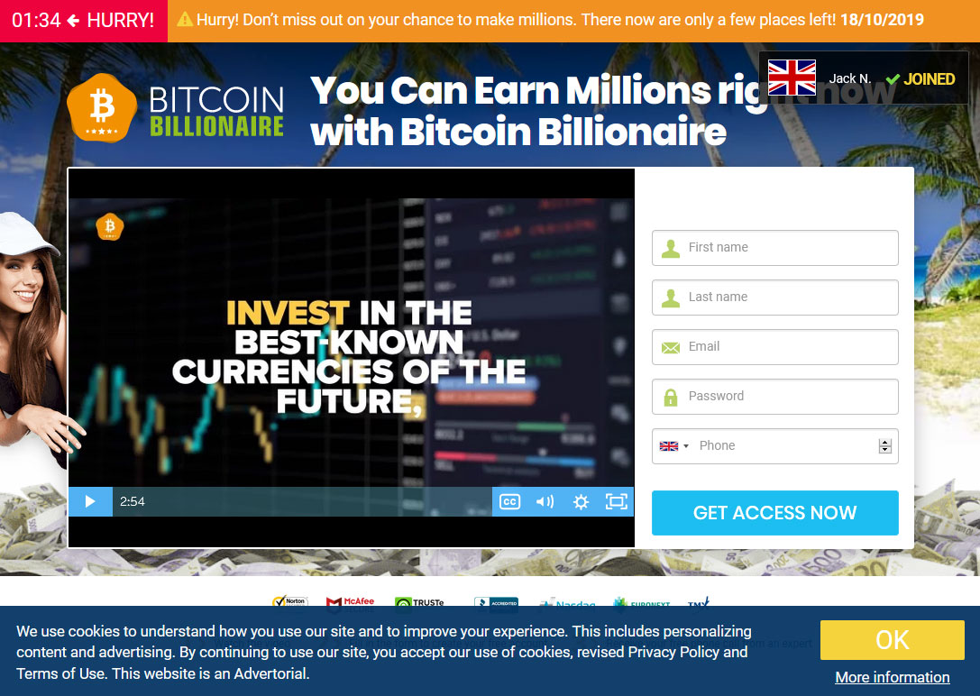 Bitcoin Billionaire System Website Screenshot