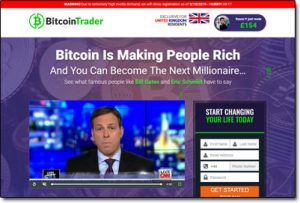 Bitcoin Trader Website Screenshot