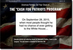 Cash For Patriots Program Website Screenshot