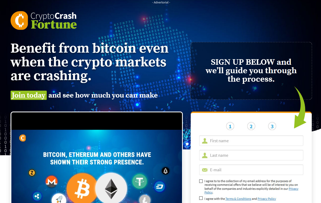 Crypto Cash Fortune System Website Screenshot