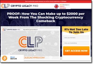 Crypto Legacy Pro System Website Screenshot