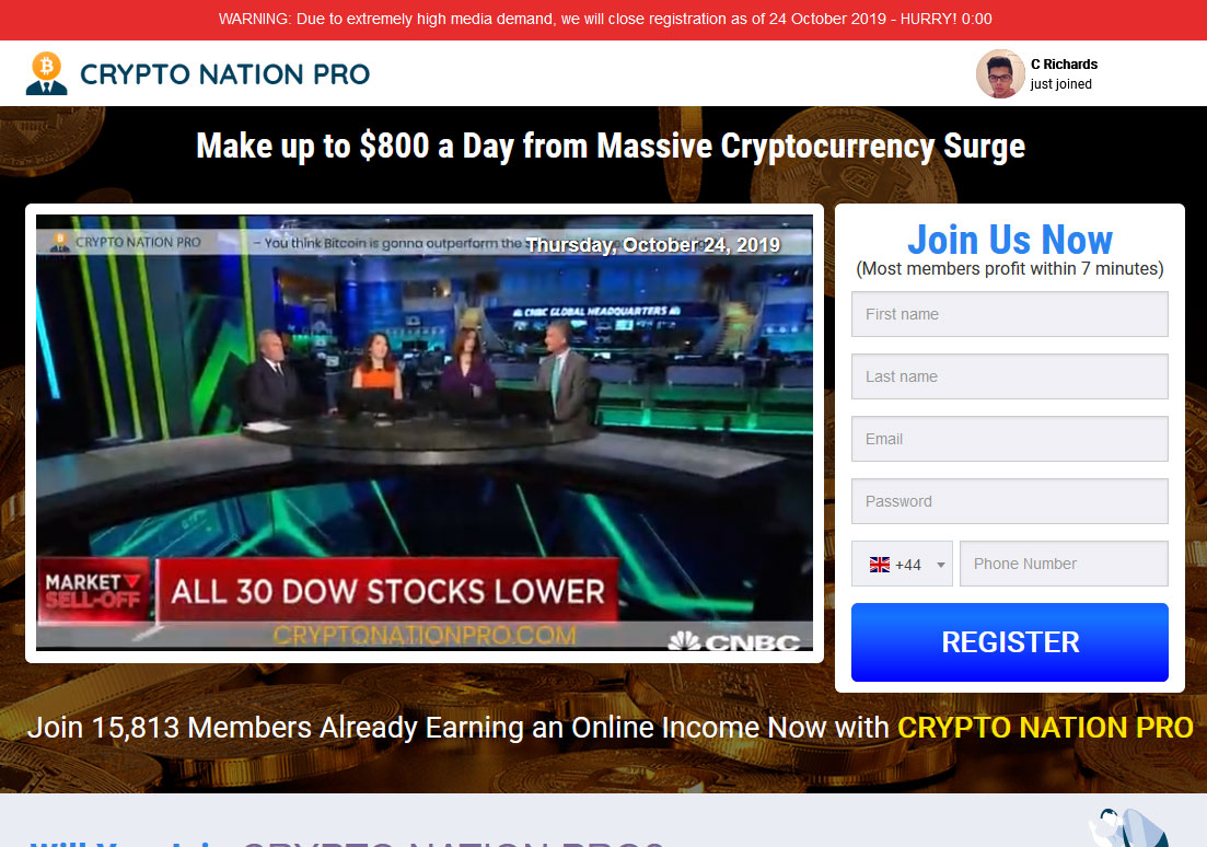 Crypto Nation Pro System Website Screenshot