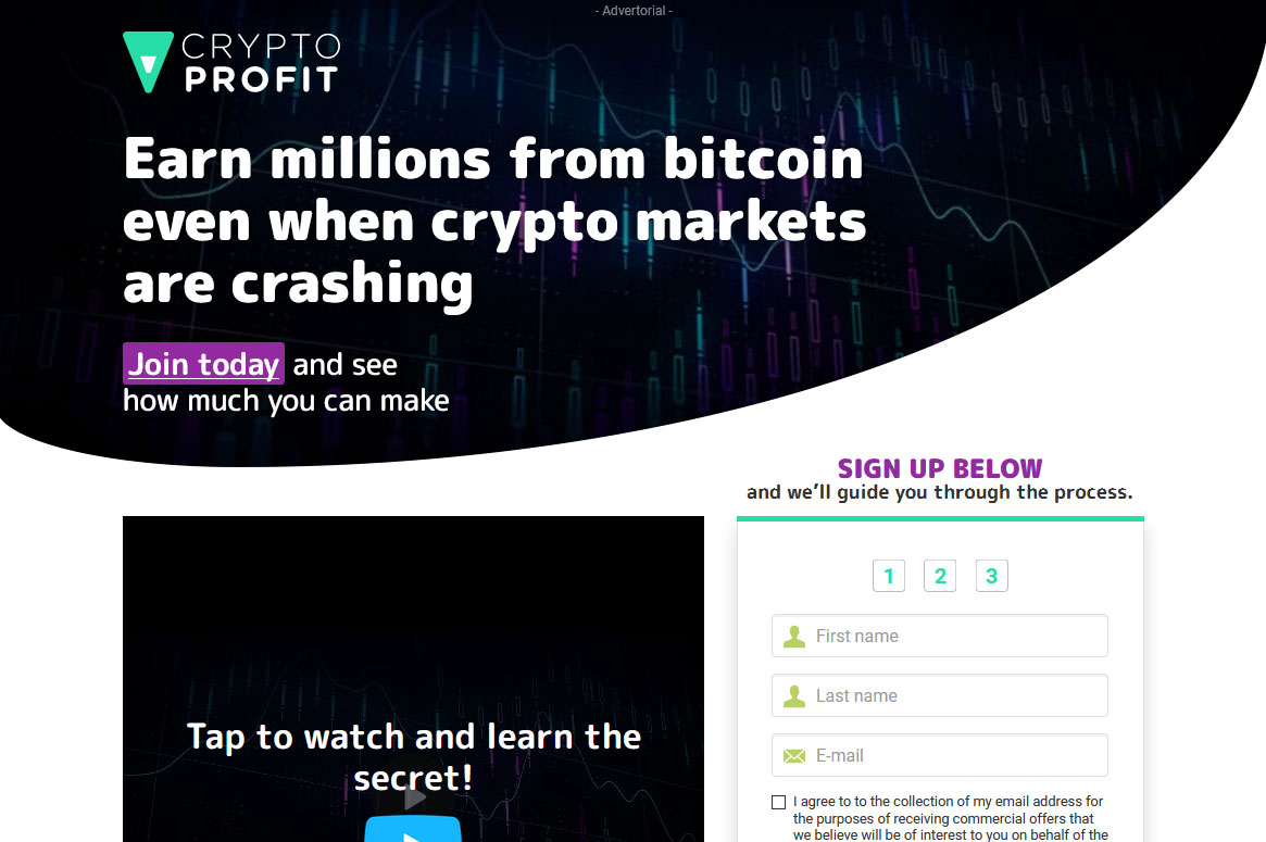 Crypto Profit System Website Screenshot