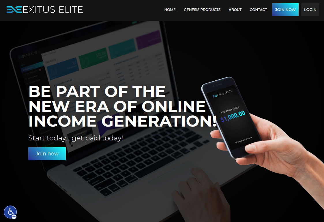 Exitus Elite Website Screenshot