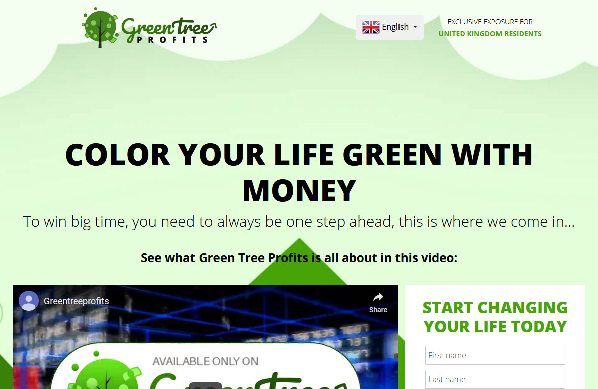 Green Tree Profits Website Screenshot