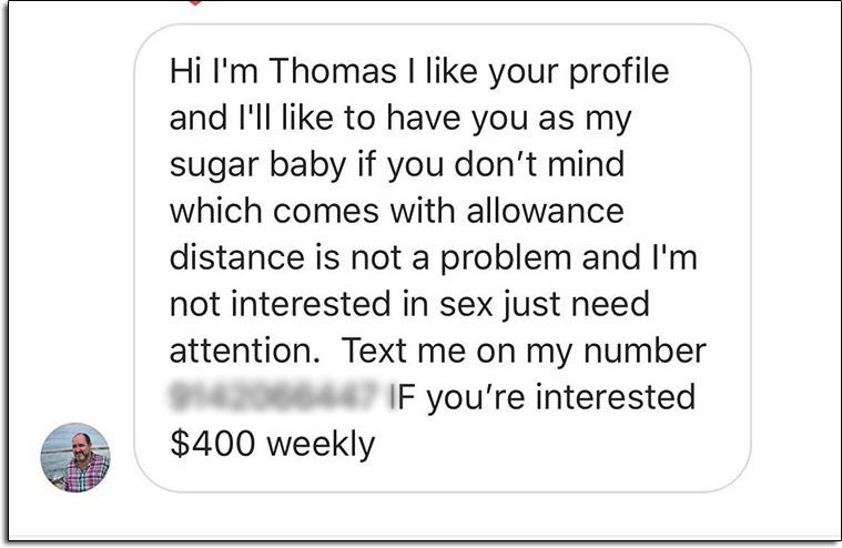 Instagram Sugar Daddy Message