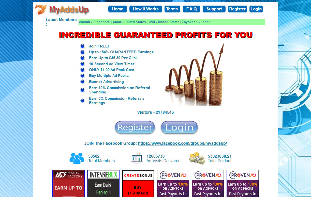 MyAddsUp Website Screenshot