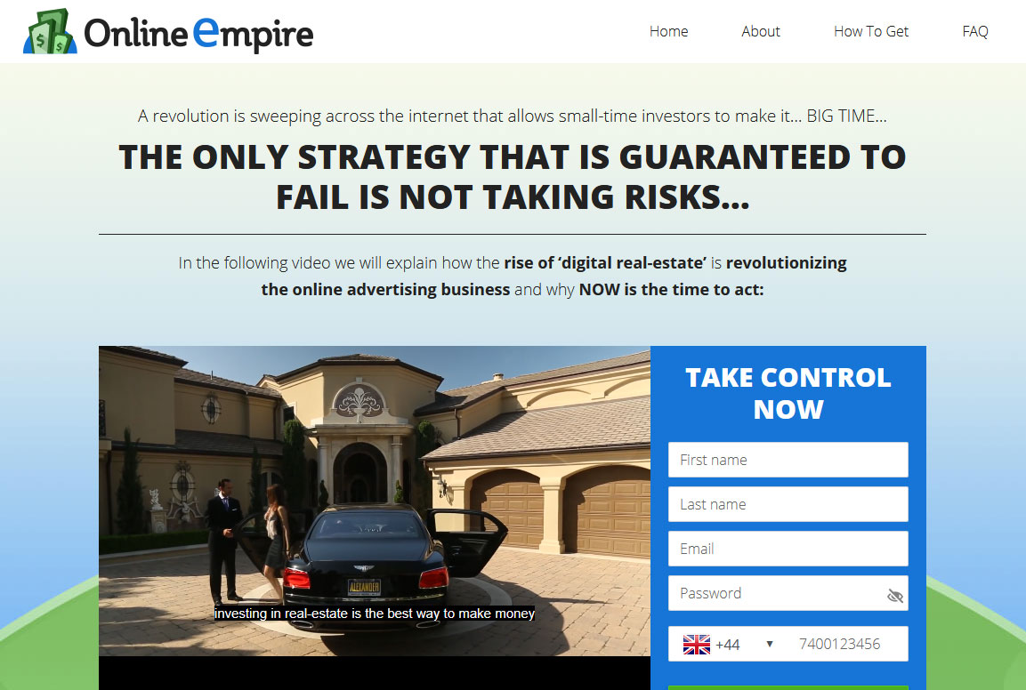 Online Empire Website Screenshot