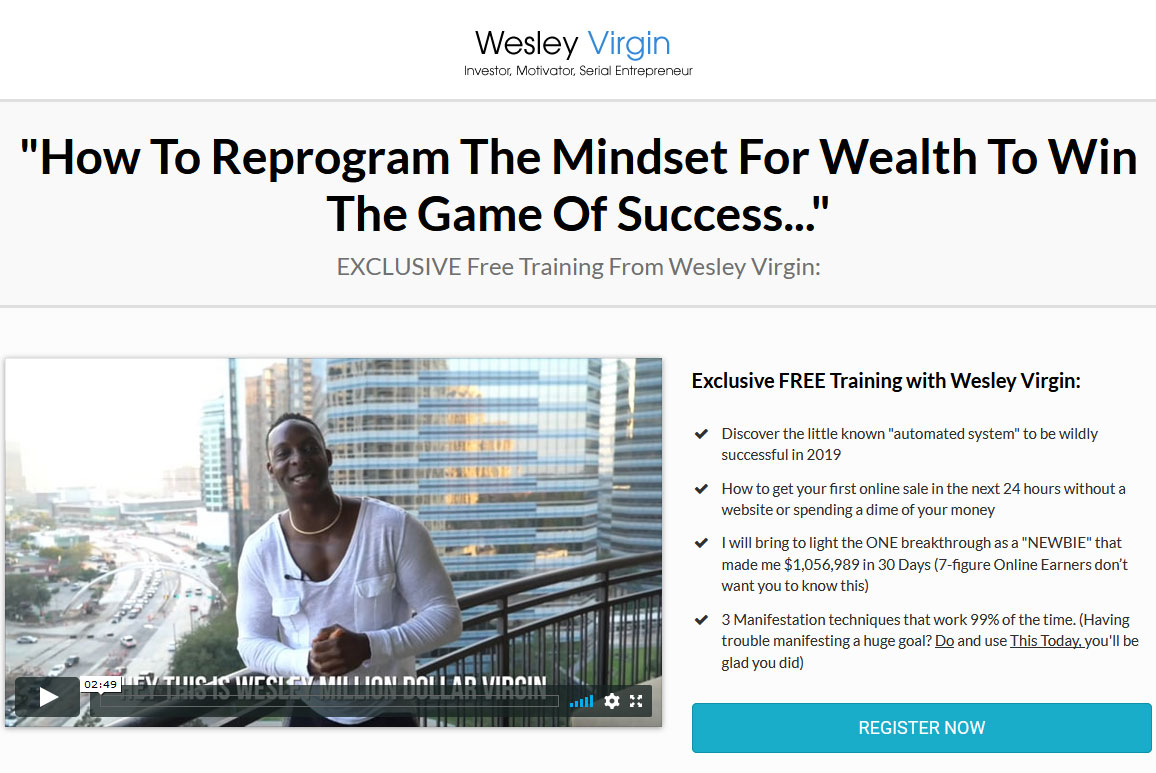 Wesley Virgin Overnight Millionaire Website Screenshot