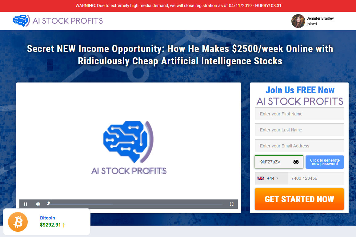 AI Stock Profits Website Screenshot