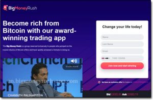 Big Money Rush Trading App Website Screenshot