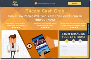 Bitcoin Cash Grab App Website Screenshot