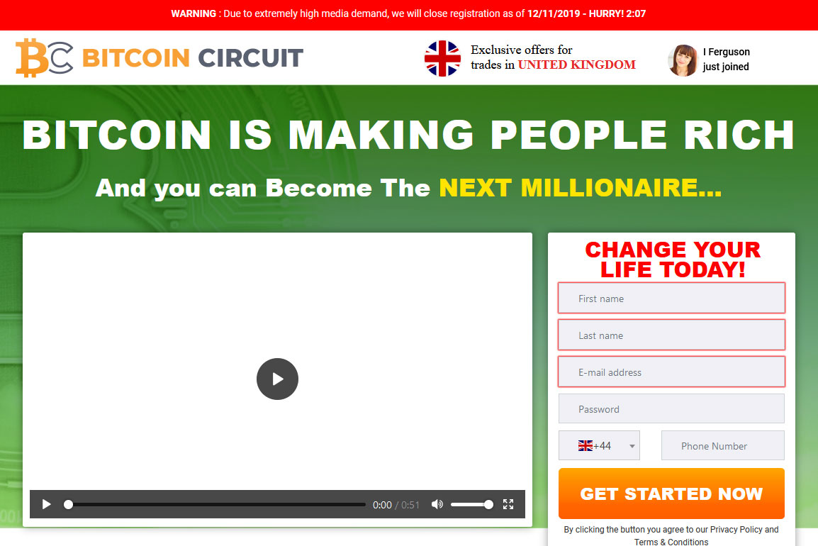 Bitcoin Circuit App Website Screenshot
