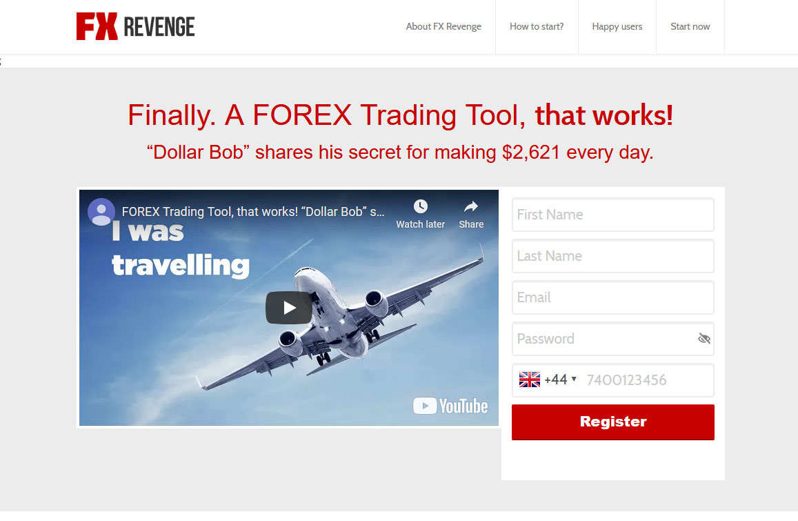 FX Revenge Trading System Website Screenshot