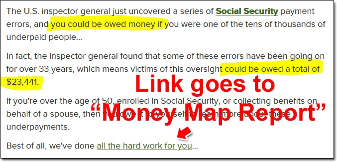 Money Map Report Social Security Claim