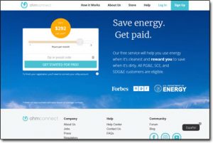 OhmConnect Website Screenshot