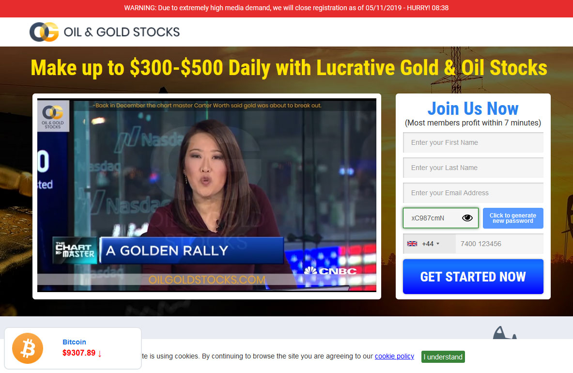 Oil & Gold Stocks System Website Screenshot