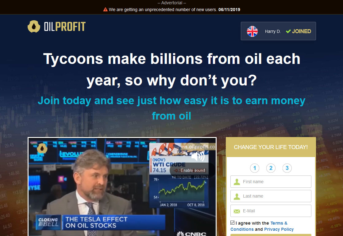 Oil Profit System Website Screenshot