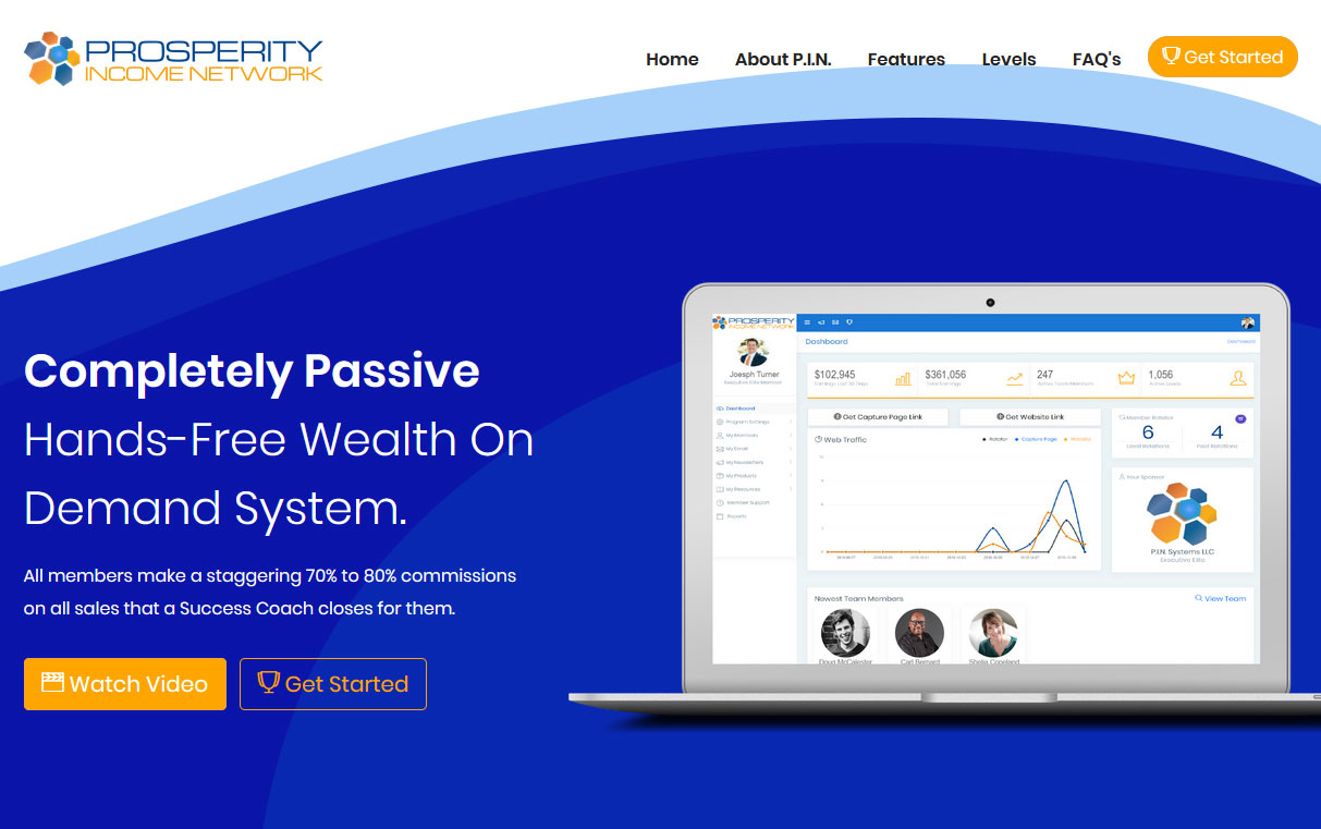 Prosperity Income Network Website Screenshot